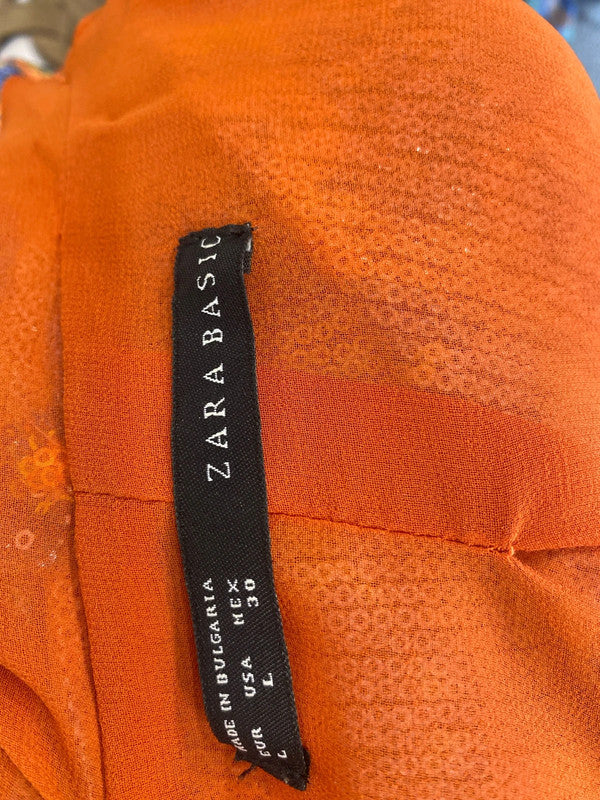 Fabulous Burnt Orange sequin peacock jacket UkL GM143