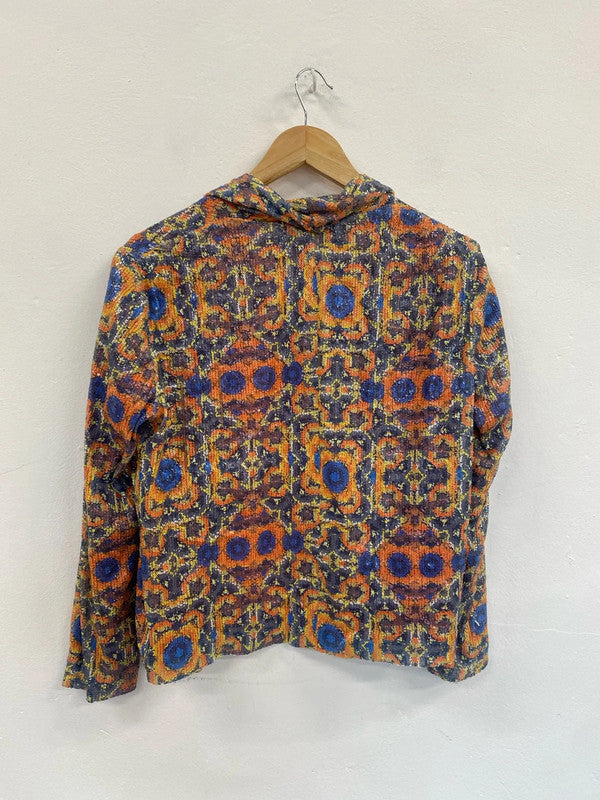 Fabulous Burnt Orange sequin peacock jacket UkL GM143