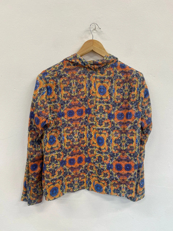 Fabulous Burnt Orange sequin peacock jacket UkL GM143