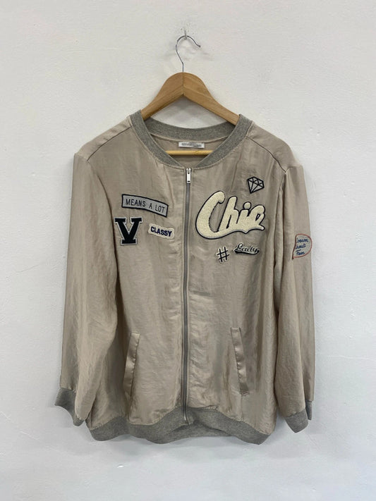 Fabulous Zara grey & Champagne loose bomber jacket UkM GM143