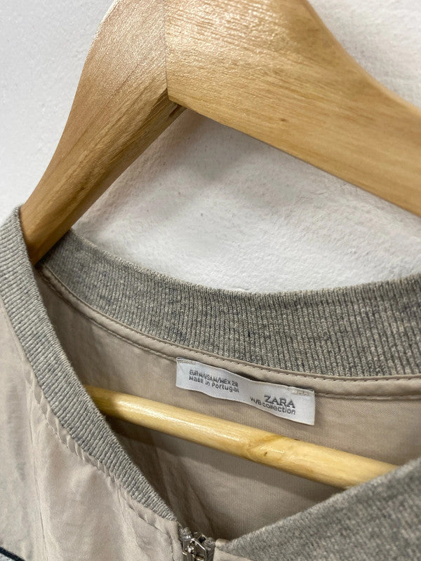 Fabulous Zara grey & Champagne loose bomber jacket UkM GM143