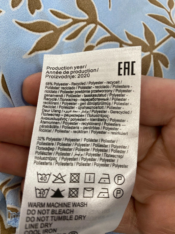 Fabulous Only Blue botanical dress Uk12 maxi GM143