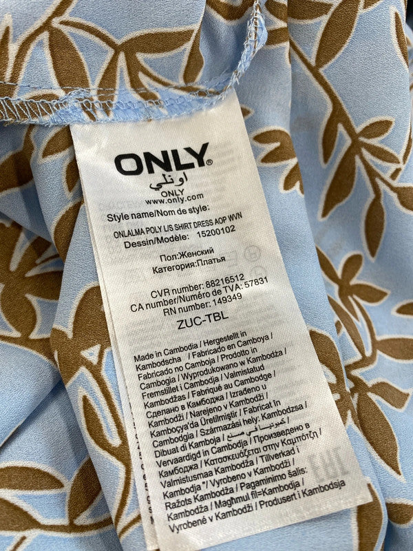 Fabulous Only Blue botanical dress Uk12 maxi GM143