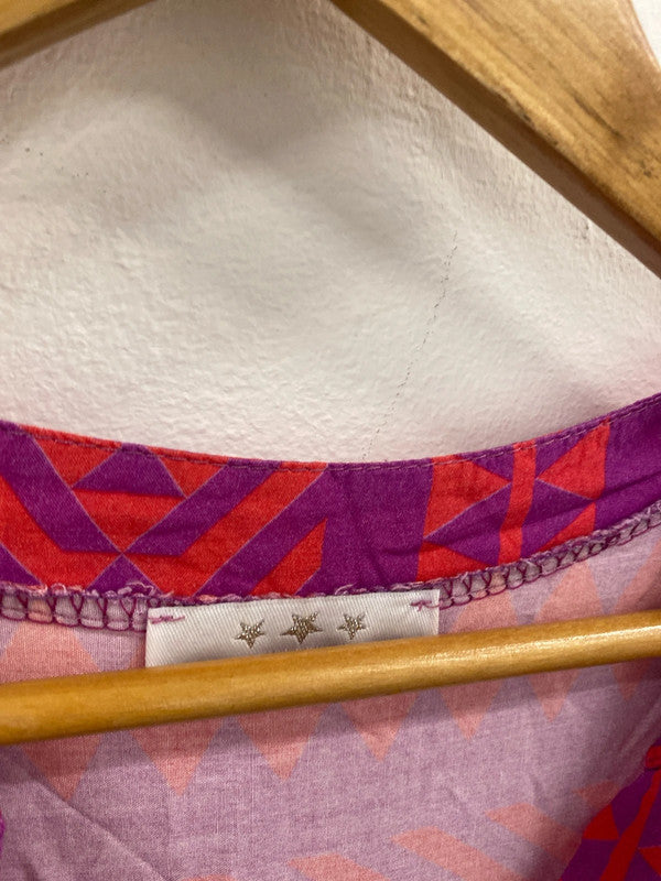 Fabulous Made in Italy Aztec smock dress One size Pink & Orange GM143