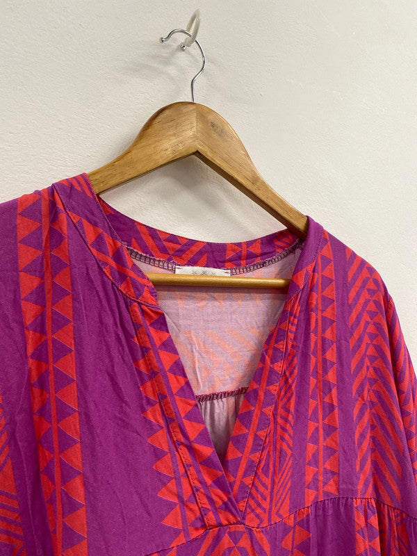 Fabulous Made in Italy Aztec smock dress One size Pink & Orange GM143