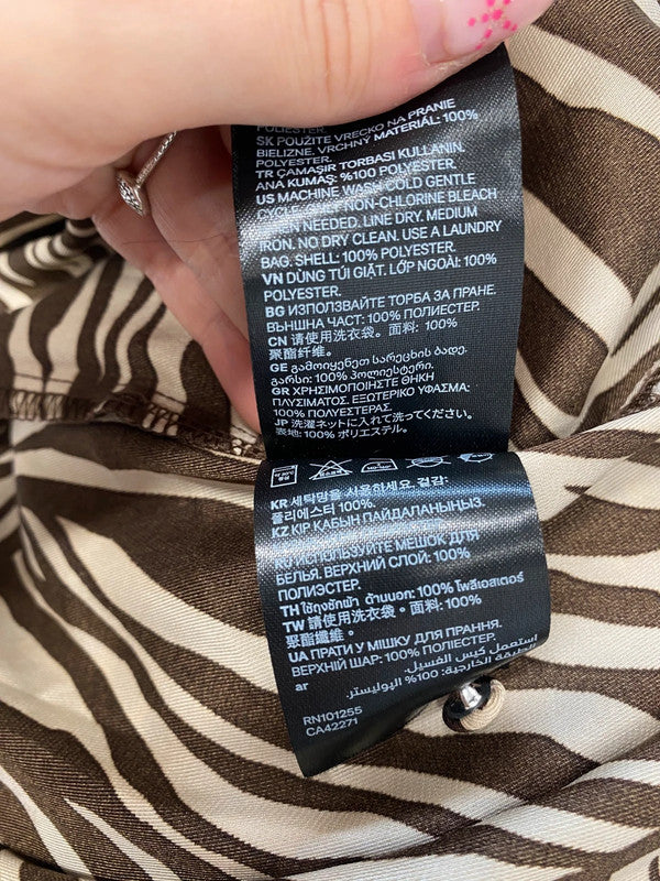 Gorgeous h&m brown zebra belted shirt dress UK 12 GM143