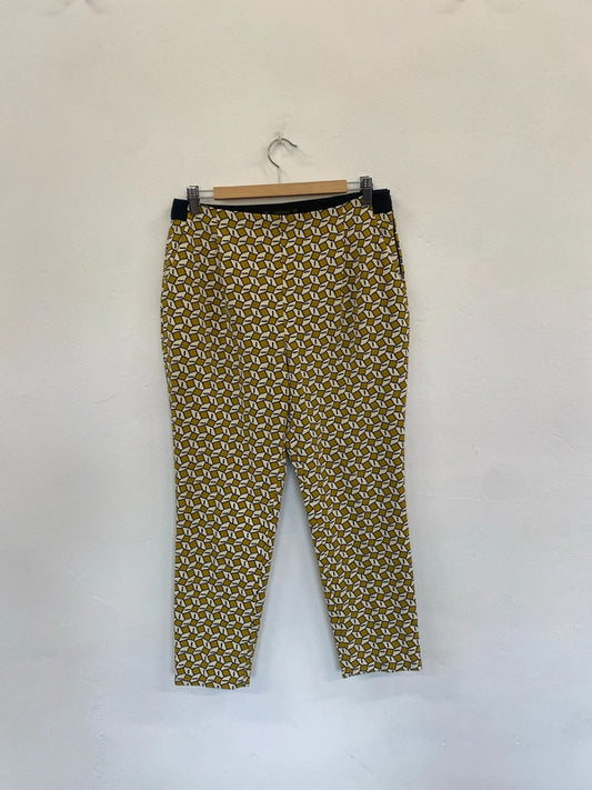 Fabulous Geometric pattern cropped fun trousers slim fit UkL GM143