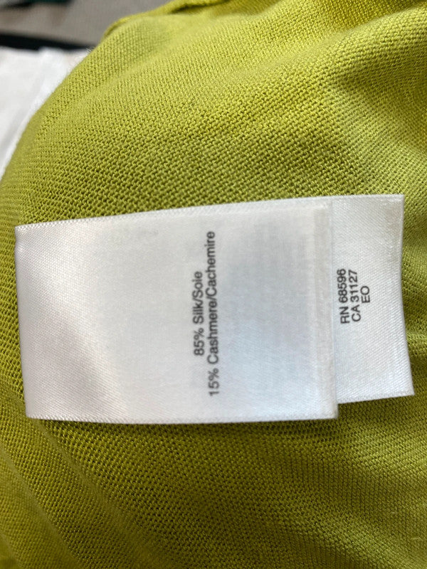 Gorgeous DKNY green asymmetric cardigan silk blend UK M GM143