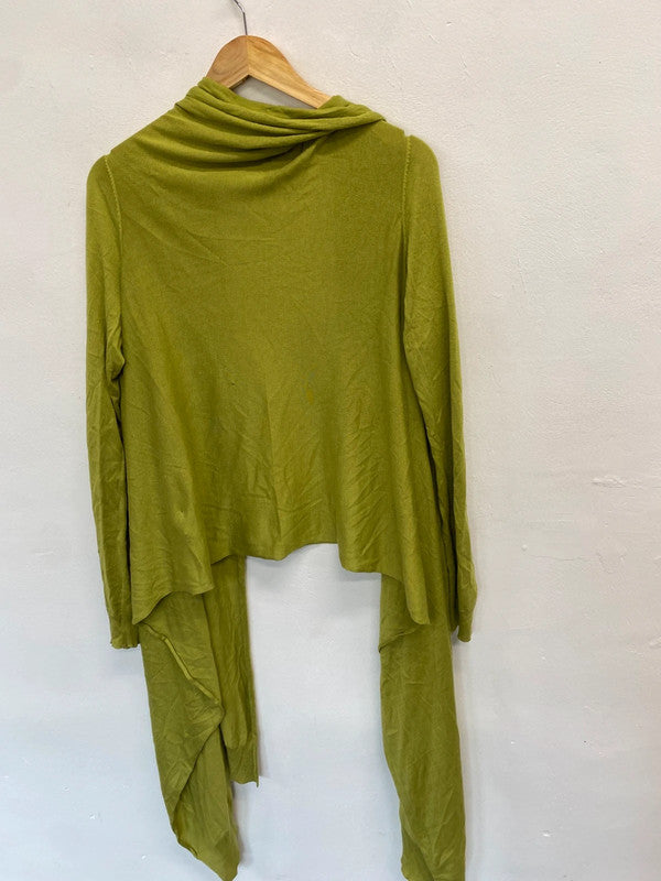 Gorgeous DKNY green asymmetric cardigan silk blend UK M GM143