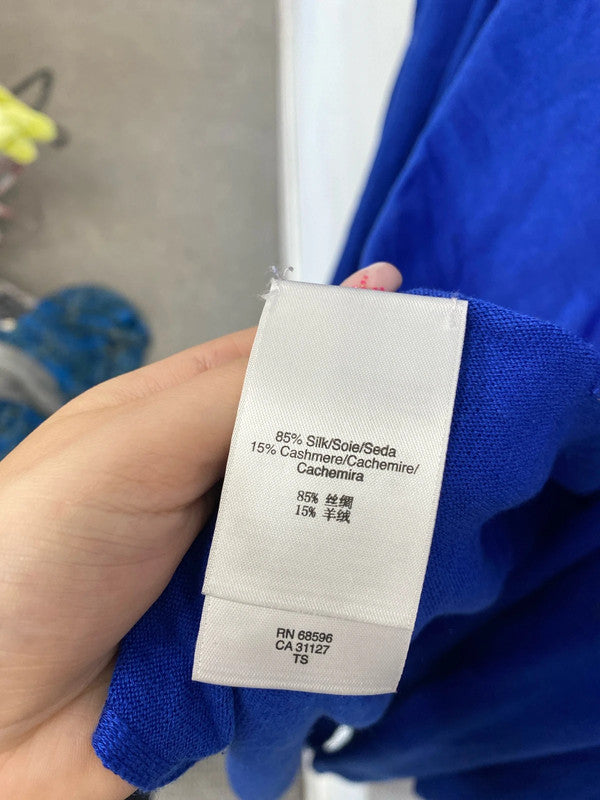 Gorgeous dkny blue cardigan asymmetrical *marked UK M GM143