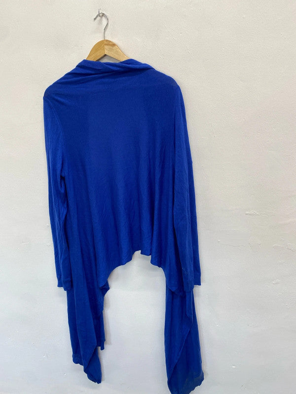 Gorgeous dkny blue cardigan asymmetrical *marked UK M GM143