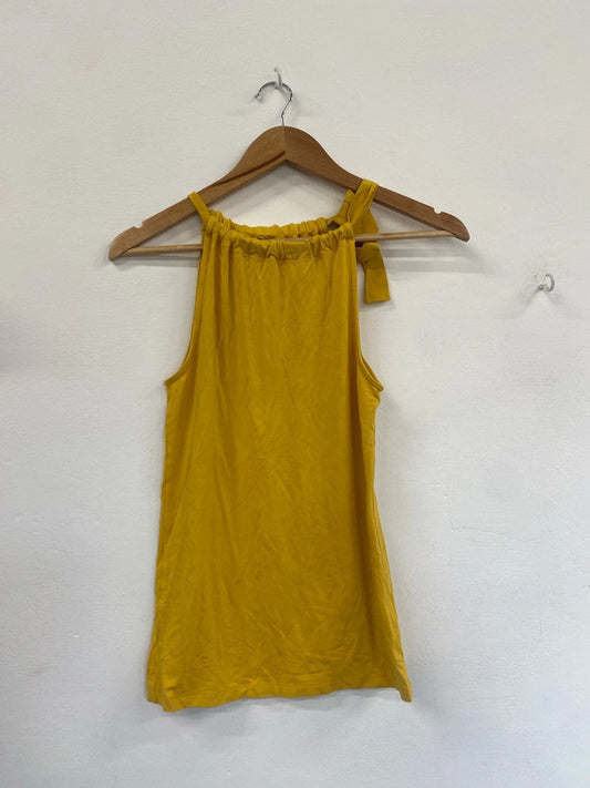 Fabulous sunshine yellow halterneck tie top Massimo Dutti UKM GM143