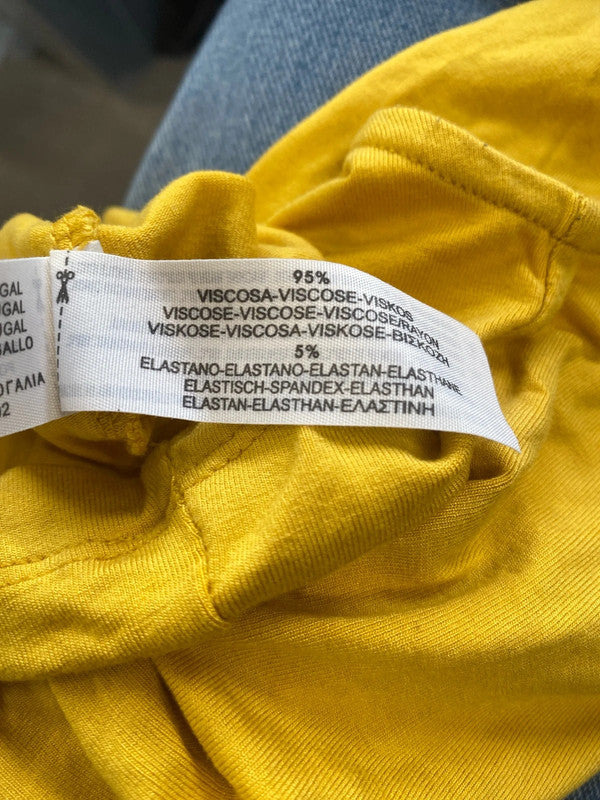 Fabulous sunshine yellow halterneck tie top Massimo Dutti UKM GM143