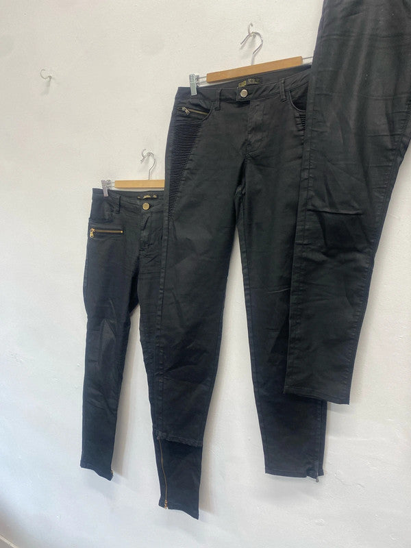 Gorgeous trio of faux leather jeans skinny Zara UK 14 #43 GM143