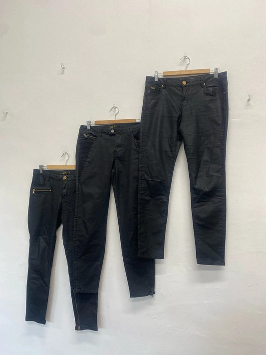 Gorgeous trio of faux leather jeans skinny Zara UK 14 #43 GM143