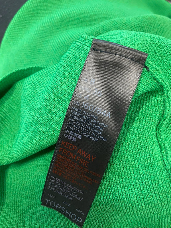 Gorgeous topshop green v neck crop jumper UK 8 GM143