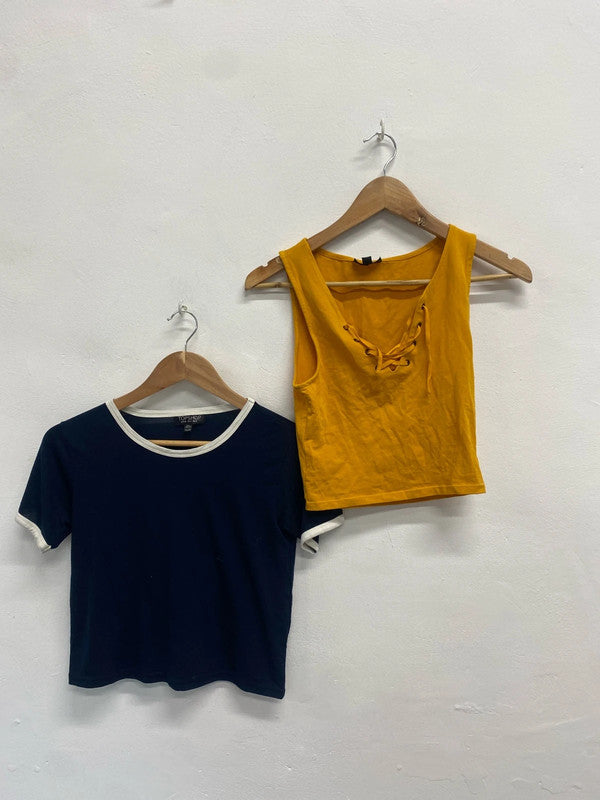 Fabulous duo of women’s crop chill tops by topshop UK 8 #63 GM143