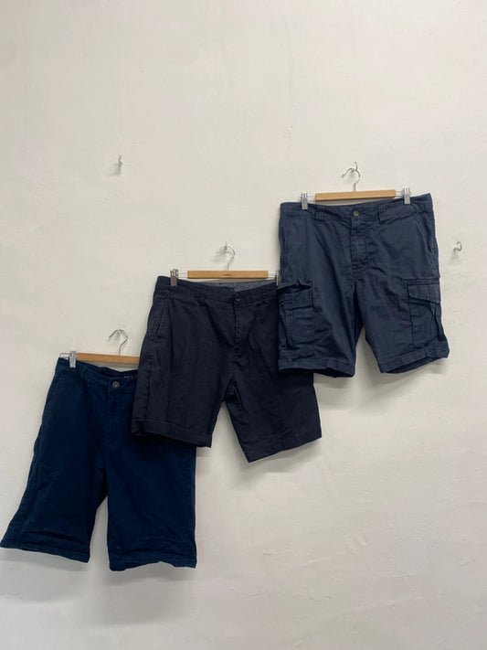 Classic men’s bundle of navy cargo and chino shorts route one next W34-36 #64 GM143