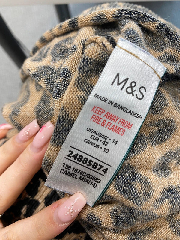 Fabulous m&s leopard print knit jumper UK 14 AT002