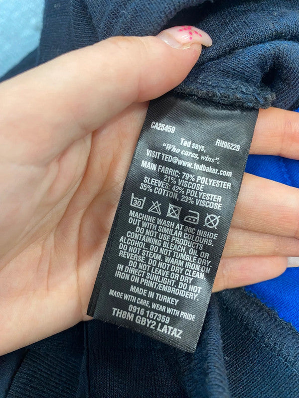 Fabulous Ted Baker Bomber Jacket UK M Navy ZB458