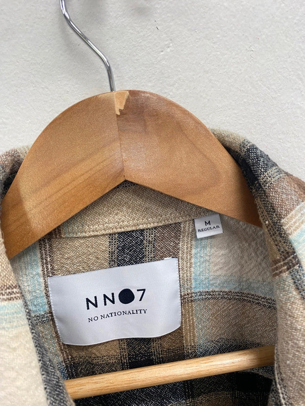 Fabulous NN07 Shacket UK M Brown beige checked ZB458