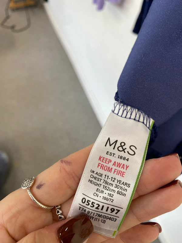 Fabulous duo of Girls sparkly velvet dresses Age 11-12 M&S #27 SW461