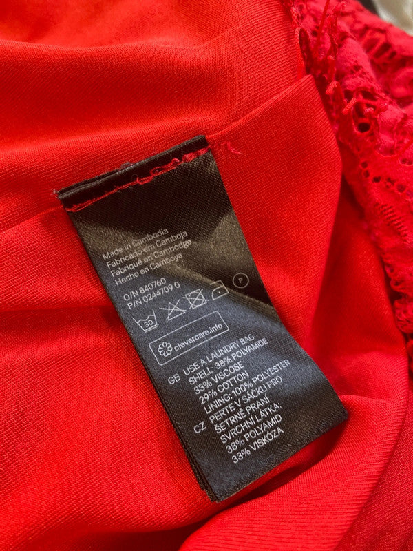 Fabulous H&M UkM Red lace overlay dress UkM Sexy AT002