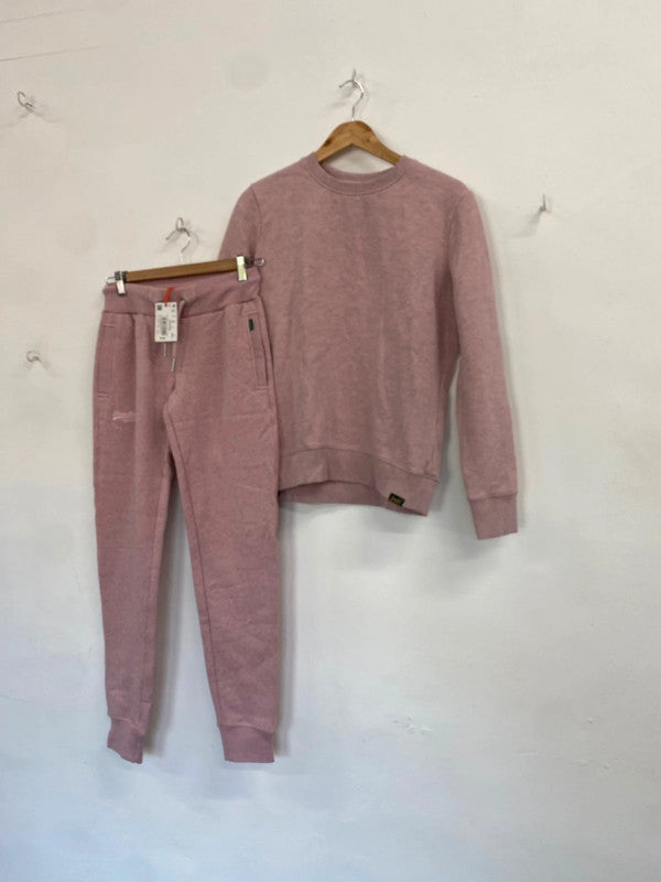 Fabulous Superdry Tracksuit Uk 8 Pink jumper joggers SW461