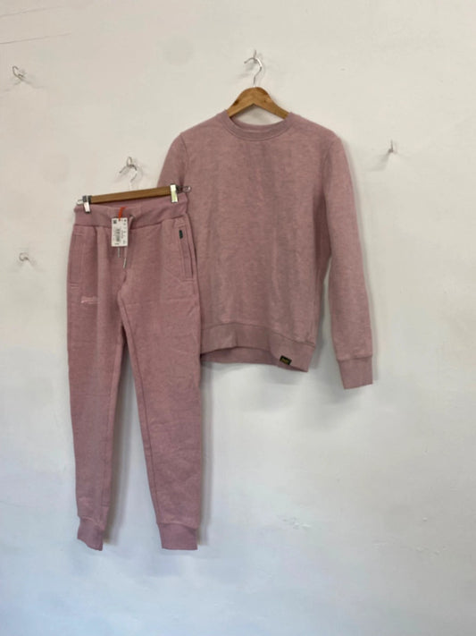 Fabulous Superdry Tracksuit Uk 8 Pink jumper joggers SW461