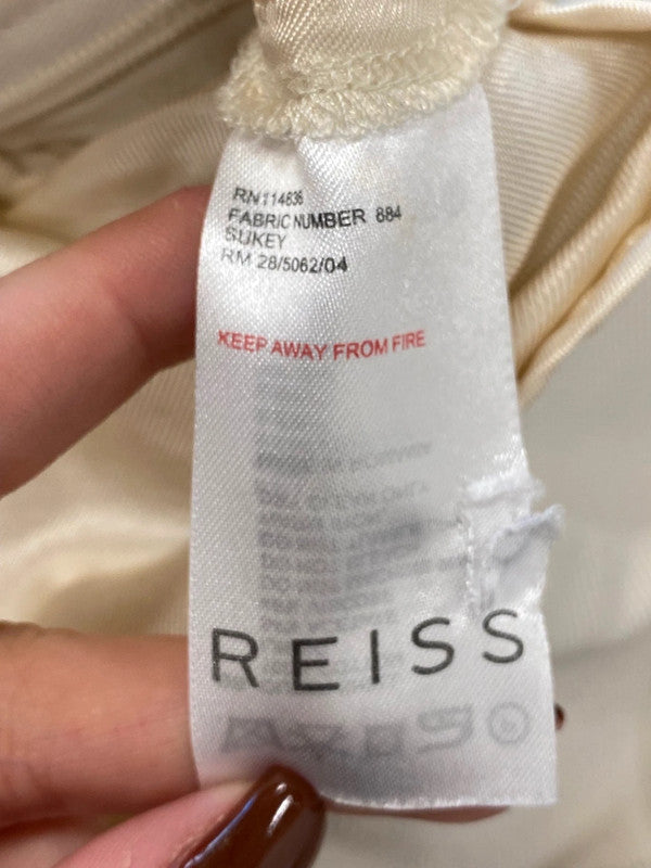 Fabulous REISS Mini Skirt ruffle tiered UK 12 Cream y2k PS462