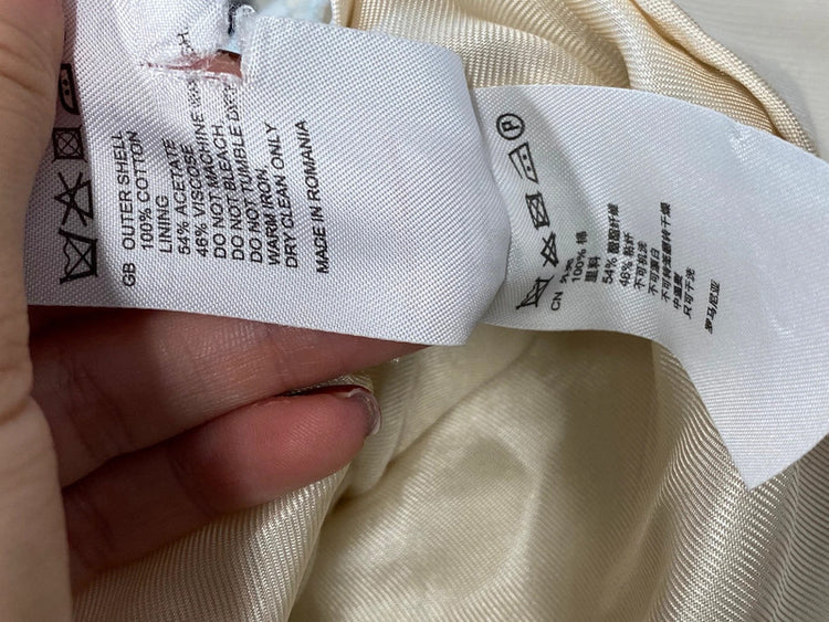 Fabulous REISS Mini Skirt ruffle tiered UK 12 Cream y2k PS462