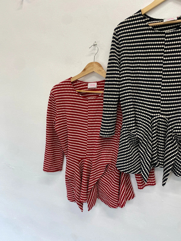 Fabulous duo spotted peplum tops savida UK 12 #12 LF001