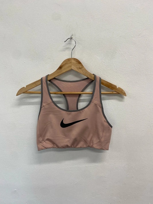 Fabulous Nike pink grey sports bra active UK M LF001