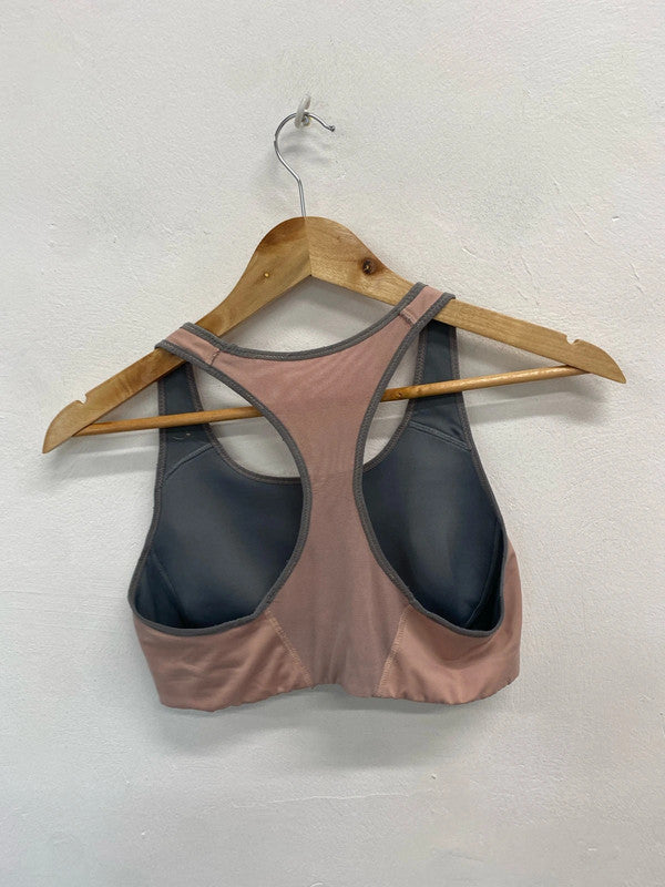 Fabulous Nike pink grey sports bra active UK M LF001
