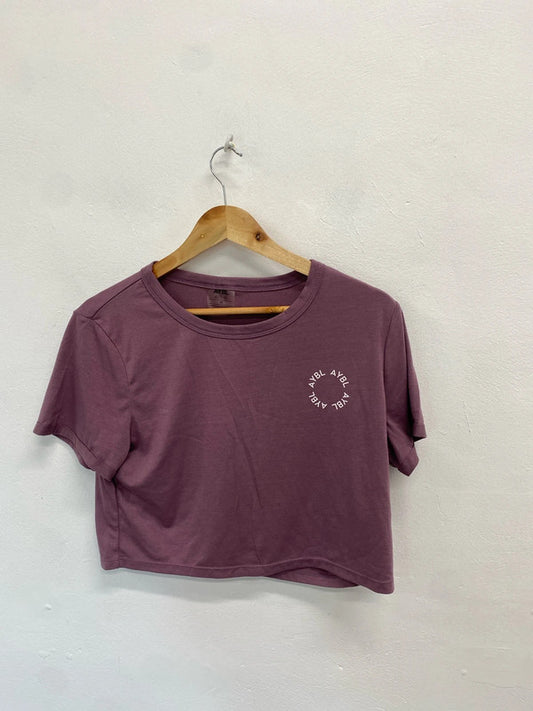 Fabulous aybl purple crop active sports top UK M LF001