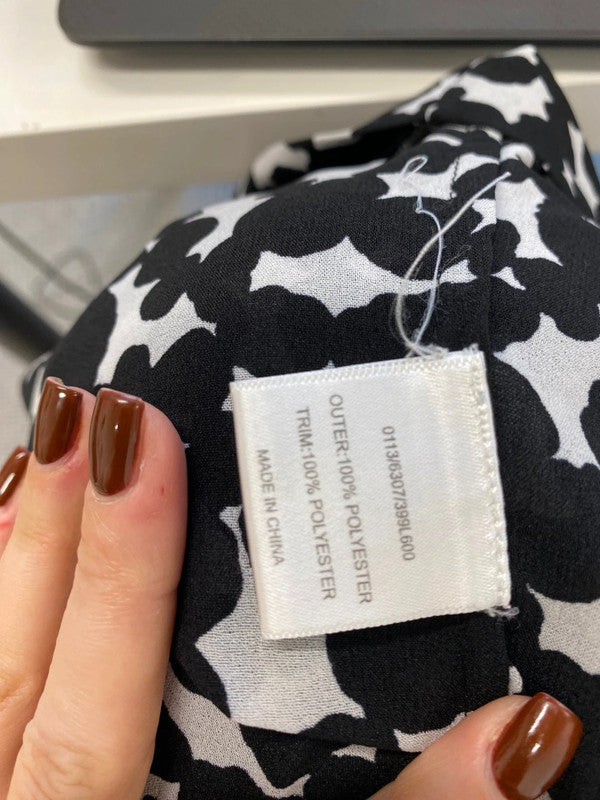 Fabulous Hobbs Blouse UK 14 Black and White spotted semi sheer JF463