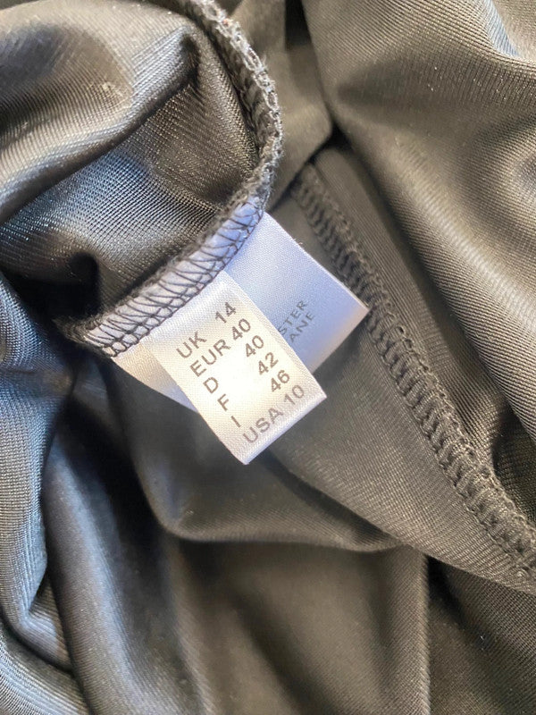 Fab Gina Bacconi Velvet Evening Maxi Dress Uk14 Black elegant silhouette JF463