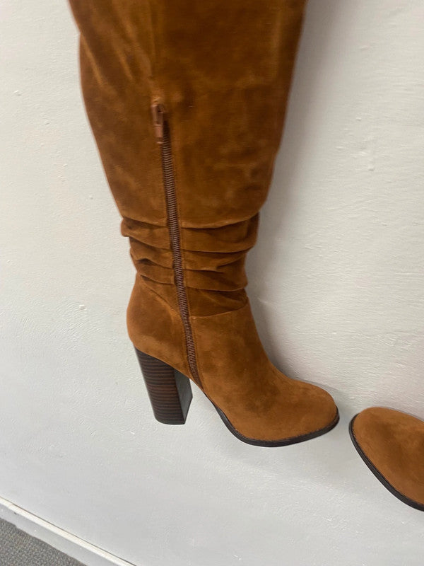 Fabulous Miss KG Venice over knee Boots UK4 Tan Boho chic TG465