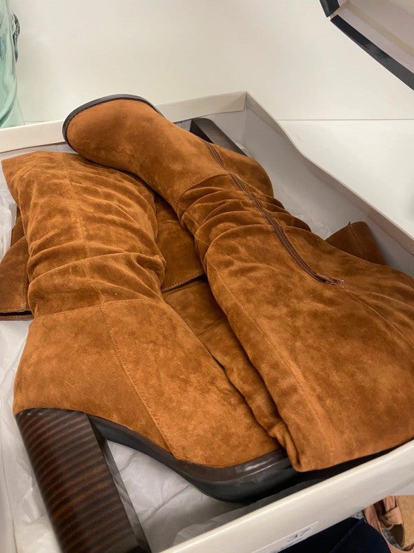 Fabulous Miss KG Venice over knee Boots UK4 Tan Boho chic TG465