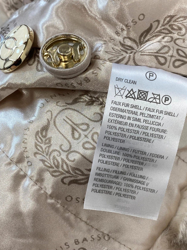 Fabulous Dennis Basso Faux fur jacket UK M chocolate ice AP464