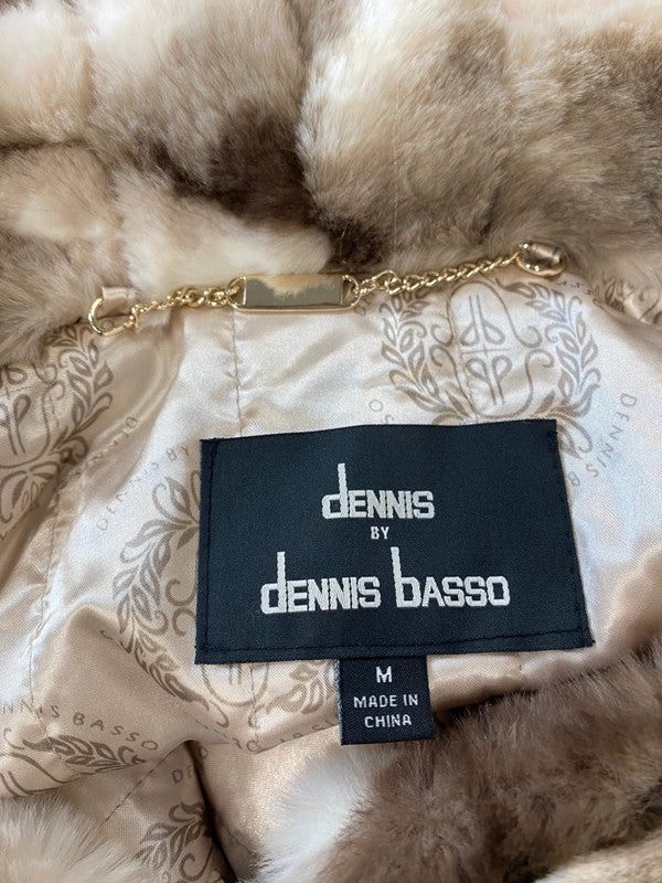 Fabulous Dennis Basso Faux fur jacket UK M chocolate ice AP464