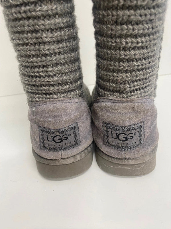 Fabulous UGG Candy Boots UK4.5 Grey knee high fold down TG465