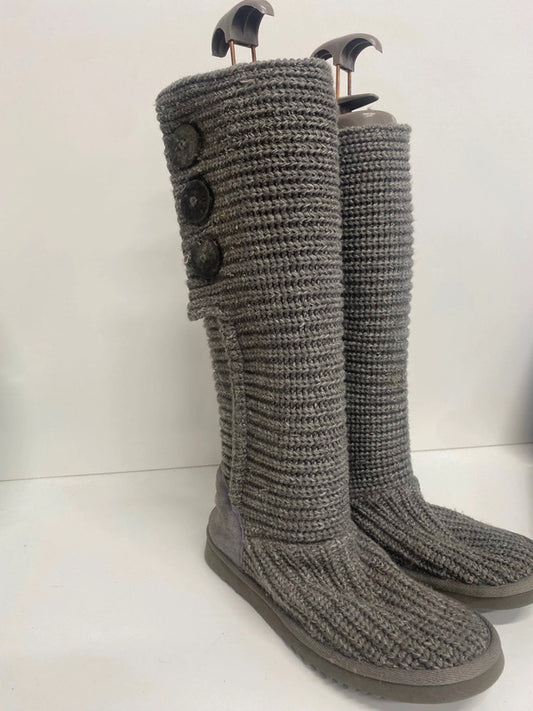 Fabulous UGG Candy Boots UK4.5 Grey knee high fold down TG465