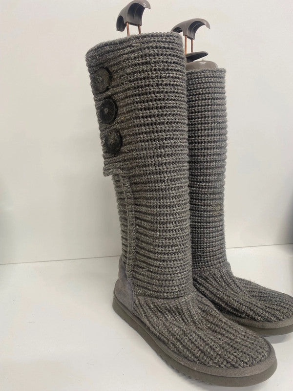 Fabulous UGG Candy Boots UK4.5 Grey knee high fold down TG465