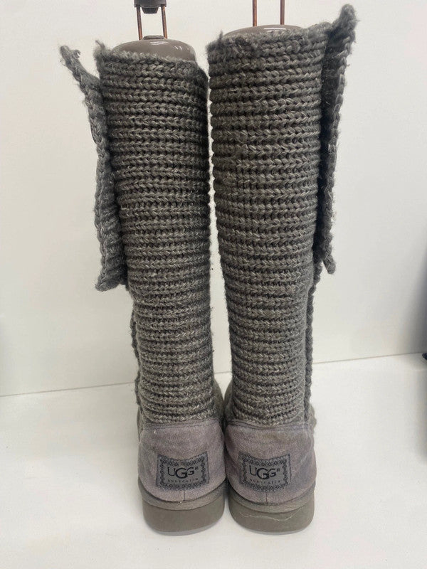 Fabulous UGG Candy Boots UK4.5 Grey knee high fold down TG465