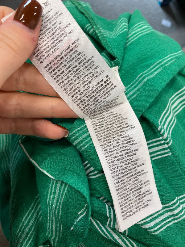 Fabulous Joe browns green striped maxi dress summer UK 22 CC001