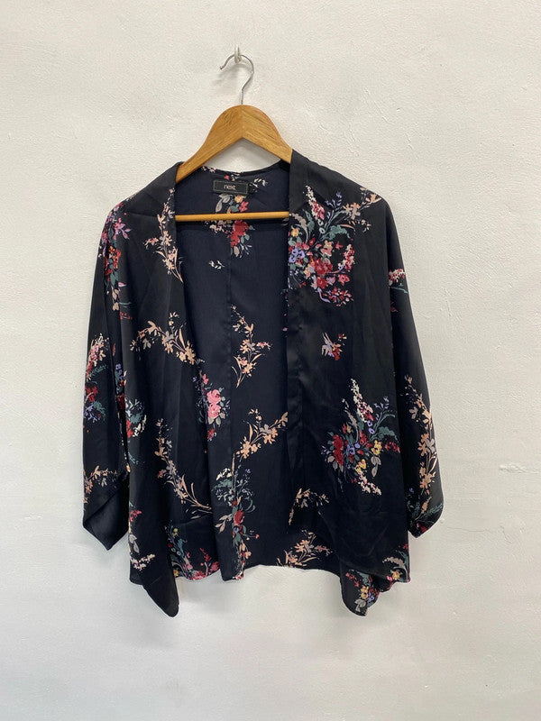 Gorgeous next black floral kimono cruise UK L CC001