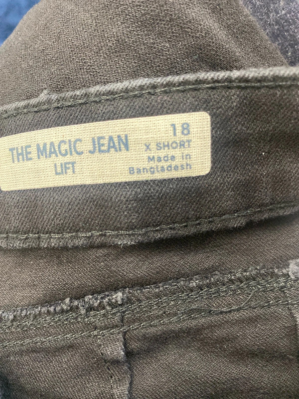 Fabulous M&S The Magic Jean Lift black jeans Uk18 X Short CC001