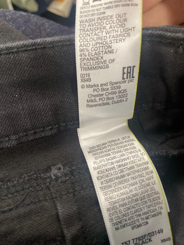 Fabulous M&S The Magic Jean Lift black jeans Uk18 X Short CC001