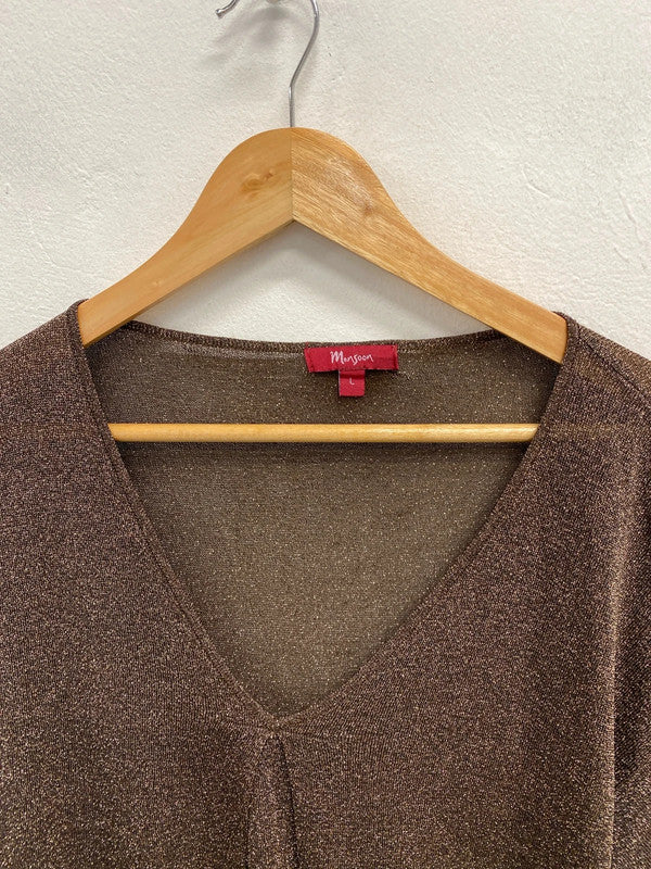 Fabulous monsoon metallic brown sparkle UK L SM467